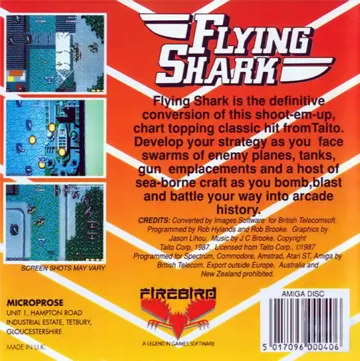 Flying Shark box cover back